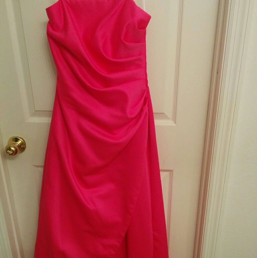 Strapless pink gown